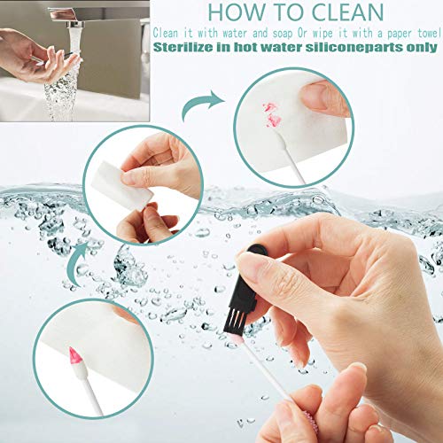 Storgem Strogem Reusable Cotton Swabs with 1 Mirror for Makeup Application and Cleaning, Multifunctional Portable Washable Silicone Q-Tip (pink) - Image 4
