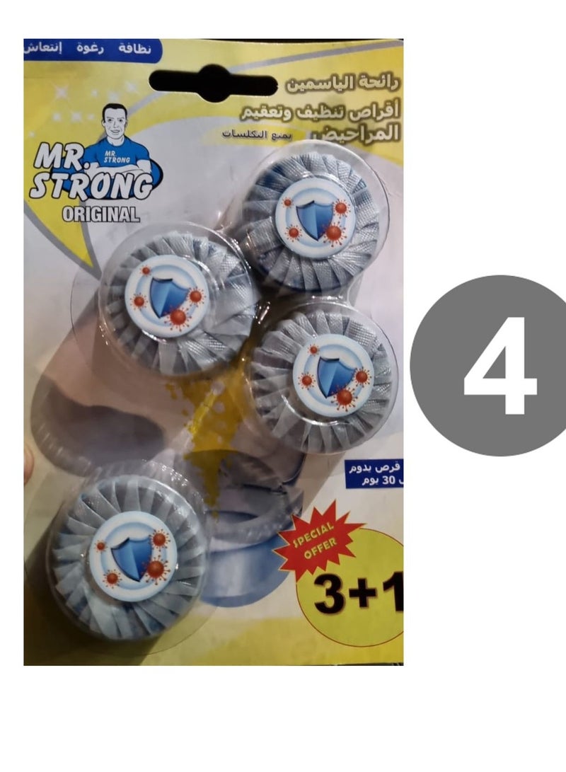 16 Jasmine Toilet Cleaner & Disinfectant Tablets, 4 Packs of 4 Tablets Each  - Image 3