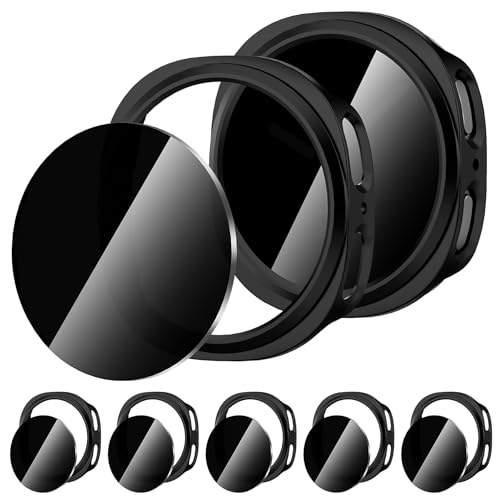 Suoman 5+5 Pack for Samsung Galaxy Watch 8 44mm Privacy Case, [Anti-Peeping] Tempered Glass Screen Protector, Hard PC Hollow Out Bumper Protective Cover - Image 5