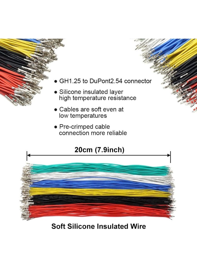 YelaJoy GH 1.25 to Dupont 2.54 Cable Kit, Pre Crimped Connector Wires Compatible with JST for Pixhawk Cube 6C 6X and Pixhawk 4 20cm Silicone Jumper Cables, Flight Controller Wiring Kit - Image 5