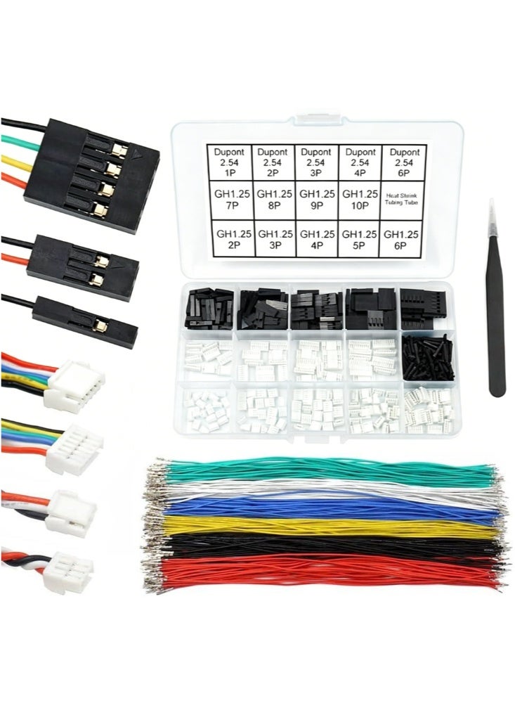 YelaJoy GH 1.25 to Dupont 2.54 Cable Kit, Pre Crimped Connector Wires Compatible with JST for Pixhawk Cube 6C 6X and Pixhawk 4 20cm Silicone Jumper Cables, Flight Controller Wiring Kit - Image 1
