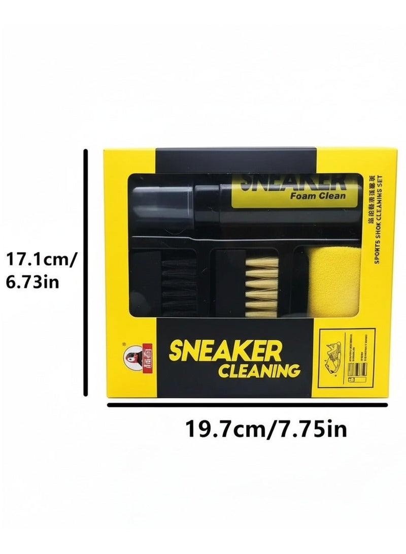 Biki All-in-One Shoe & Sneaker Cleaner Kit for Men & Women | Deep Cleaning Foam, Dual Brushes (Soft & Stiff) & Microfiber Towel | Pro-Grade Shoe Care Set. - Image 2