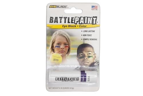 EyeBlack BattlePaint – Bright Colored Under Eye Black Grease for Pro Athletes and Super Fans – 1 Stick - Purple, 0.16 Ounce (Pack of 1) - Image 5