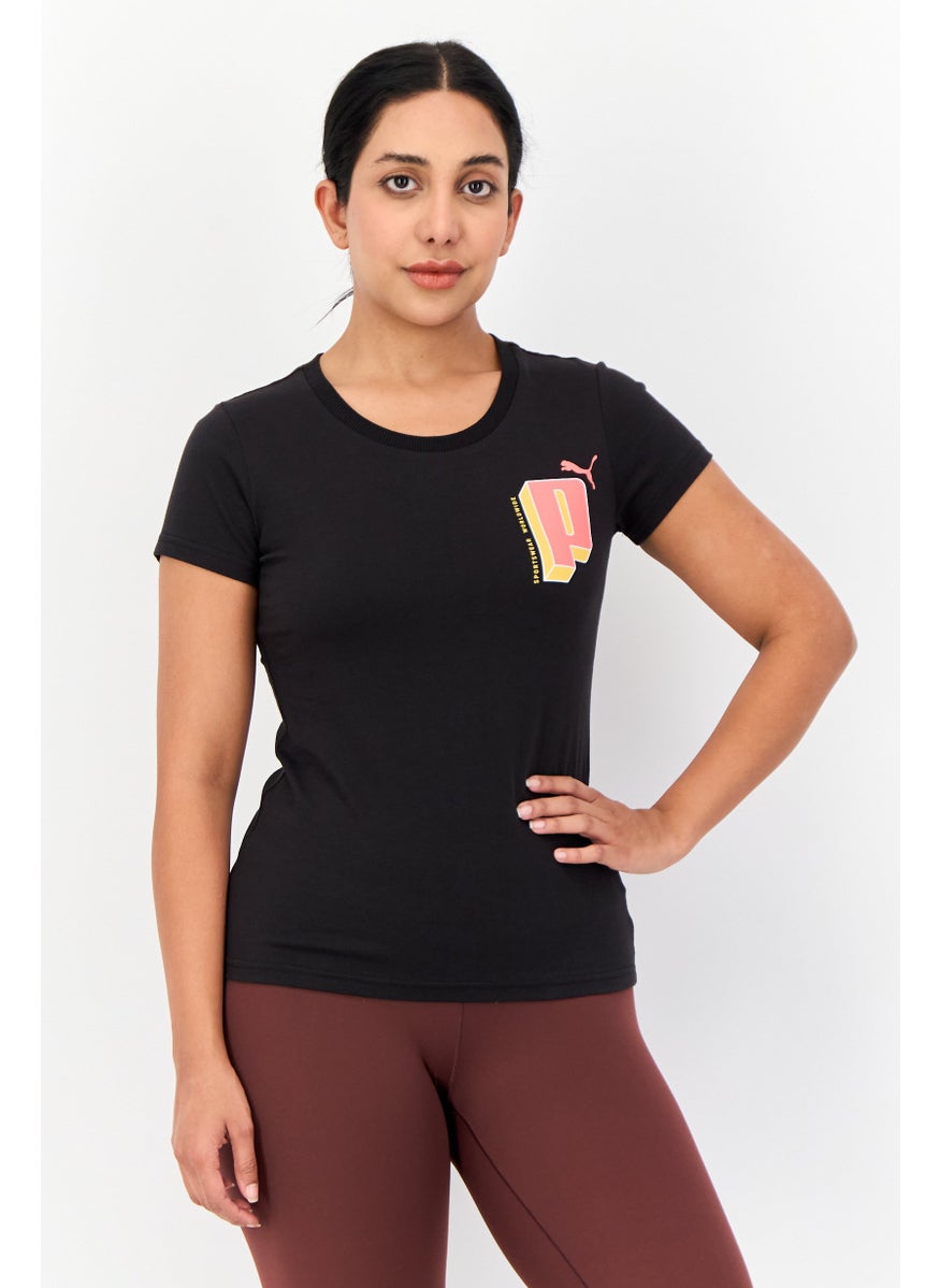 PUMA Women Sportswear Fit Short Sleeve Outdoor T-Shirt, Black  - Image 1