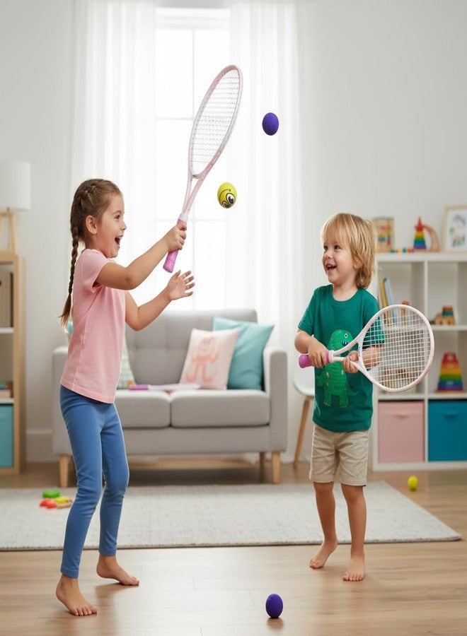 دولفي مضارب تنس دولفي الترفيهية للبالغين | 22 سم - طقم مضارب تنس للاعبين | مضارب تنس خفيفة الوزن للغاية للطلاب والتدريب والمبتدئين مع مقابض إضافية وحقيبة حمل (وردي) - Image 2