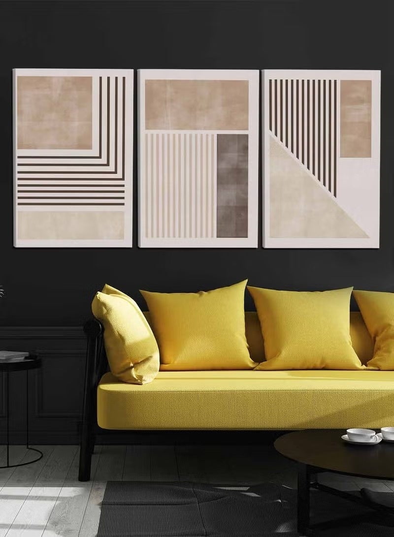 يوڠام مجموعة من 3 لوحات قماشية مشدودة على إطار خشبي مع لوحات فنية تجريدية - Image 2