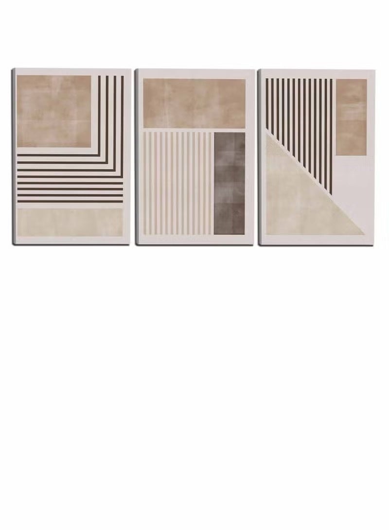 يوڠام مجموعة من 3 لوحات قماشية مشدودة على إطار خشبي مع لوحات فنية تجريدية - Image 4