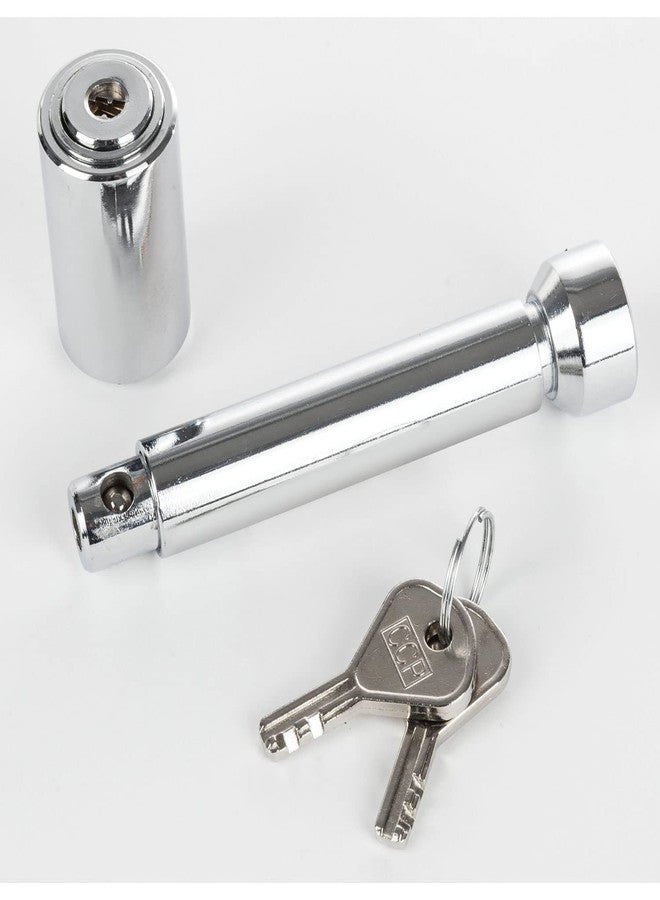 Reese 7070800 Trailer Hitch Lock, Fits 1-1/4 Inch & 2 Inch Square Receivers, 1/2 Inch & 5/8 Inch Pin Diameter, Professional, Chrome - Image 2
