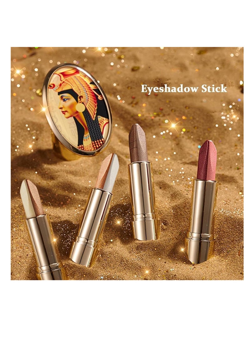 SYOSI - Luxurious Double-Color Eyeshadow Stick (4pcs) - Easy-to-Use Dual-Tone Stick with Mirror for Effortless Glamour - Image 1