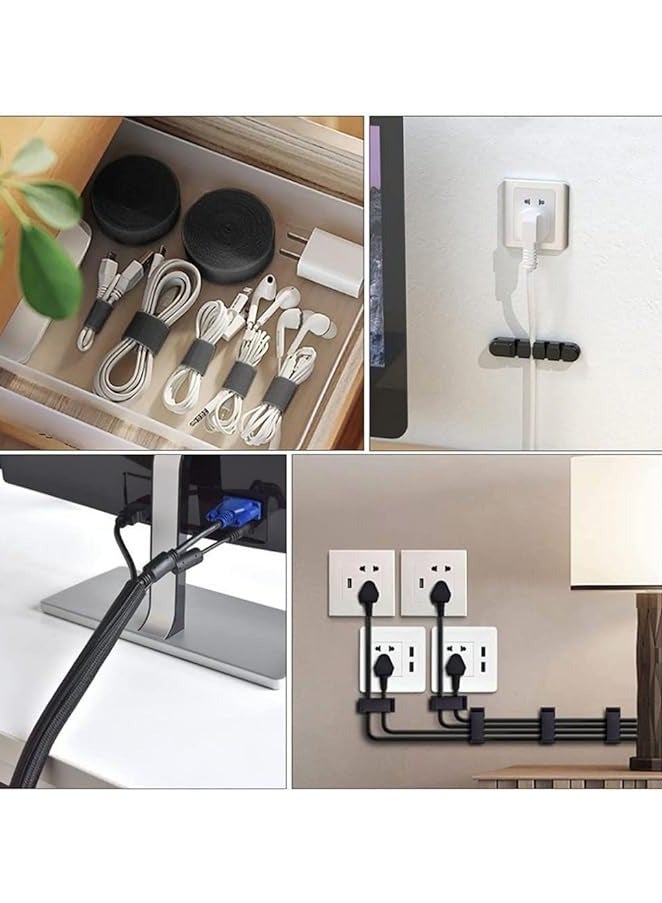 PROMASS Cable Management Sleeve, 19-20 Inch Cord Organizer System with Zipper for TV Computer Office Home Entertainment, Flexible Cable Sleeve Wrap Cover Wire Hider System (Black 4 pcs) - Image 3