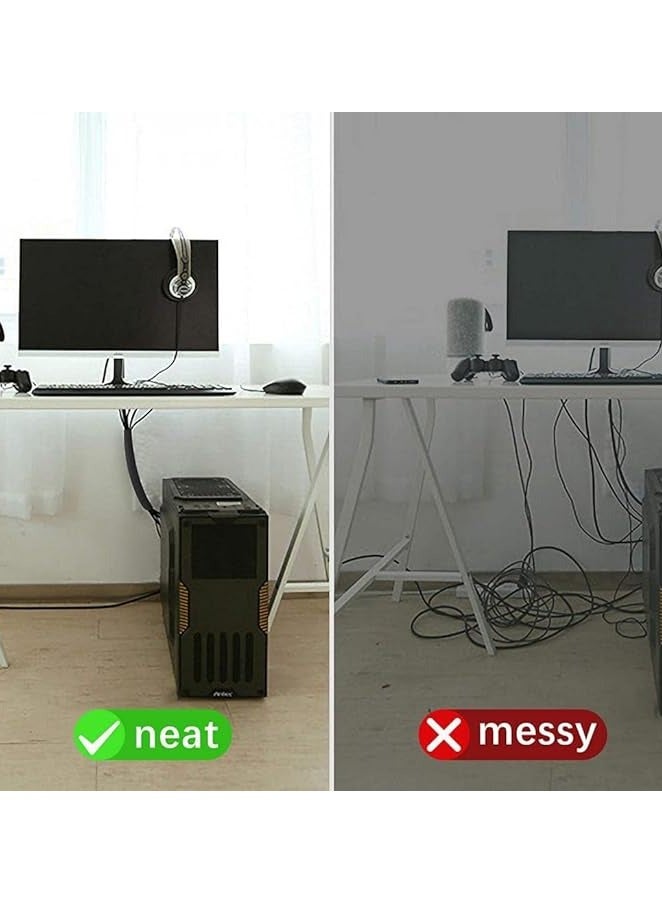 PROMASS Cable Management Sleeve, 19-20 Inch Cord Organizer System with Zipper for TV Computer Office Home Entertainment, Flexible Cable Sleeve Wrap Cover Wire Hider System (Black 4 pcs) - Image 4