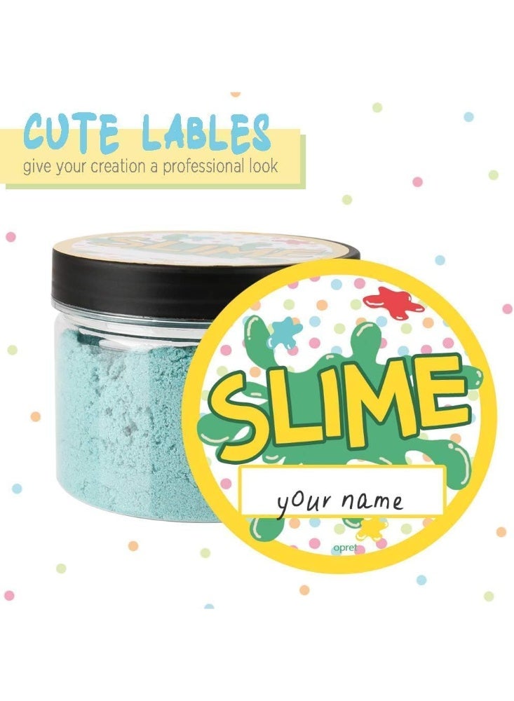 Opret 12 Pack 10oz Empty Slime Containers, Large Plastic Slime Jars with Lids and Labels Clear Storage Organizers for Slime Making, Food and Beauty Products, BPA Free - Image 3