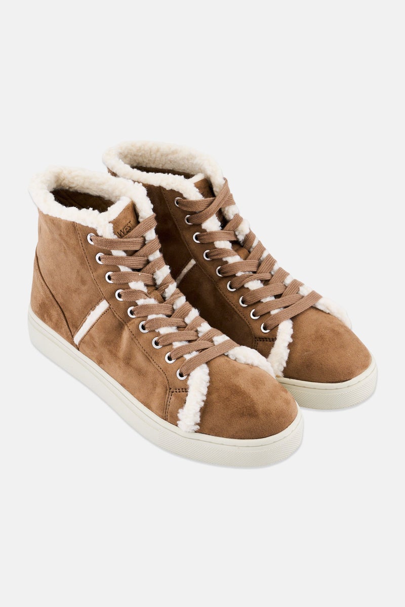 NINE WEST Women Medium Mellie2 Lace Up Casual Shoes, Brown - Image 2