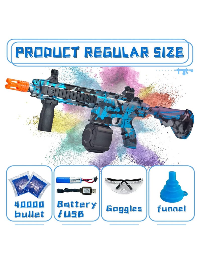LEDIN - Electric Gel Ball Blaster M416 High Speed Automatic Splatter Ball Blaster with 40000+ Water Beads and Goggles Rechargeable Splatter Ball Toys for Outdoor Activities Shooting Game Party Favors - Image 1