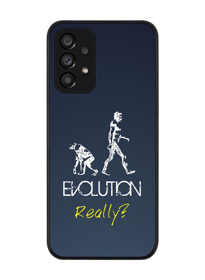 Stylizedd Rugged Black edge case for Samsung Galaxy A73 5G Slim fit Soft Case Flexible Rubber Edges Anti Drop TPU Gel Thin Cover - Evolution Really (Grey) - Image 1