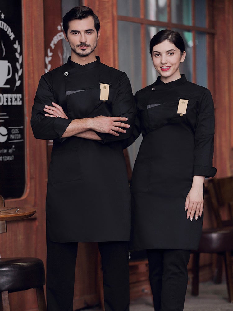 Chef Work Clothes Long-Sleeved Suit Personality High-End Restaurant West Point Baker Chef Clothes Men'S Printed Embroidered Character - Image 3