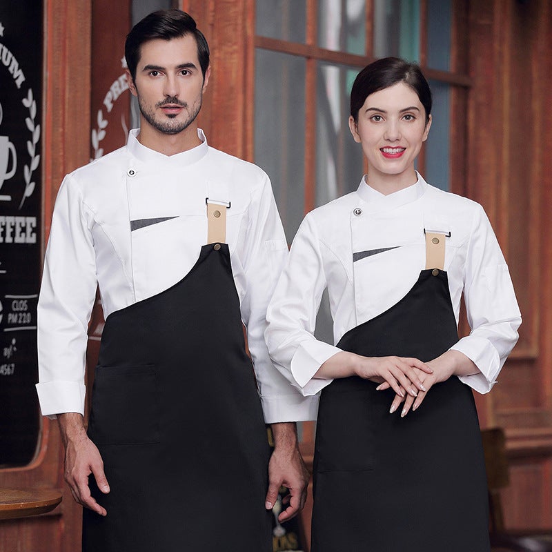 Chef Work Clothes Long-Sleeved Suit Personality High-End Restaurant West Point Baker Chef Clothes Men'S Printed Embroidered Character - Image 1