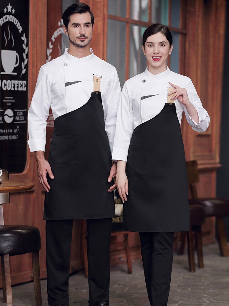 Chef Work Clothes Long-Sleeved Suit Personality High-End Restaurant West Point Baker Chef Clothes Men'S Printed Embroidered Character - Image 4