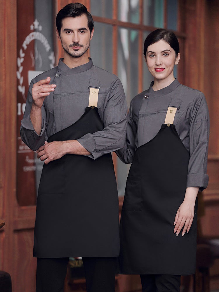 Chef Work Clothes Long-Sleeved Suit Personality High-End Restaurant West Point Baker Chef Clothes Men'S Printed Embroidered Character - Image 2