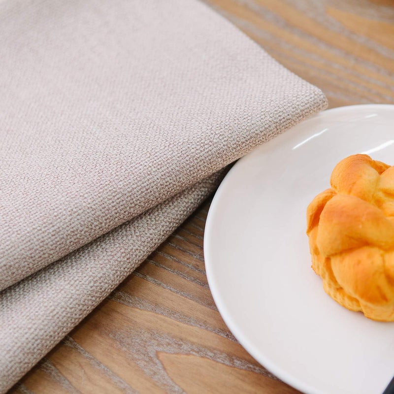 NATUS WEAVER Set of 4 Soft Caddice Faux Linen 2 Side Place Mats Heat Resistant Dining Table Place Mats Kitchen Table Mats 12 x 18 Natural Linen - Image 5