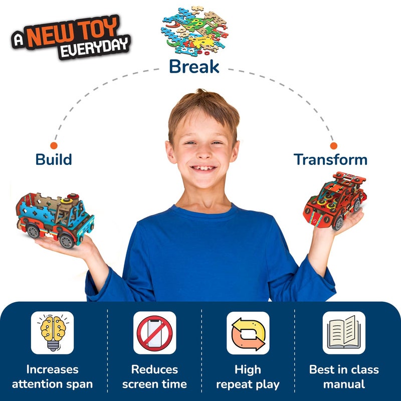 Smartivity 20in1 Spin-n-Go Kit for Kids Ages 6-7-8-9-10-11-12 I Build a Moving Robot, CAR, Airplane & More I Birthday Gifts for Boys & Girls | DIY Science Toy for Kids 6-12 Years Old,Multicolor - Image 2