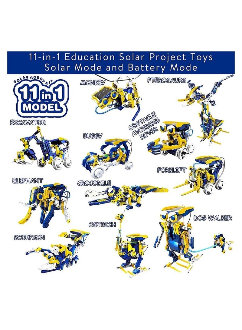 Robot Toy, STEM Solar Project Toys, 11-in-1 Kit, 231 Pieces and Cell Powered 2 in 1, Educational DIY Assembly Kit for Kids Aged 8+ - Image 2