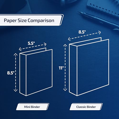 Davis Group Easyview Junior Binder, Premium Small Clear-View 3-Ring Binder for School, Office, or Home, Made in Canada, 1.5-Inch Mini Binder, 8.5"x5.5", Black - Image 3