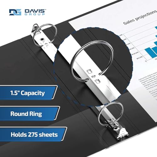 Davis Group Easyview Junior Binder, Premium Small Clear-View 3-Ring Binder for School, Office, or Home, Made in Canada, 1.5-Inch Mini Binder, 8.5"x5.5", Black - Image 4