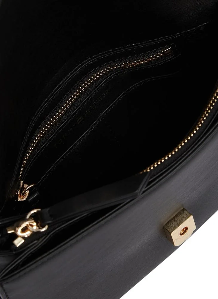 تومي هيلفيغر Logo Detail Top Handle Flap Over Crossbody