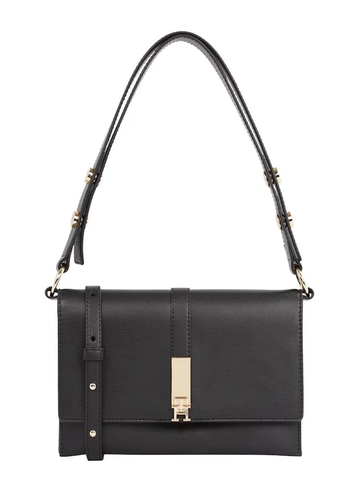 تومي هيلفيغر Logo Detail Top Handle Flap Over Crossbody