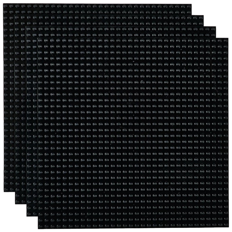 Strictly Briks 4 Pack Classic Baseplates 10x10 in  Stackable Building Plates with 32 x 32 Studs  Mats  Bases  Boards  Sheets 100% Compatible with All Major Brands  Black - Image 1