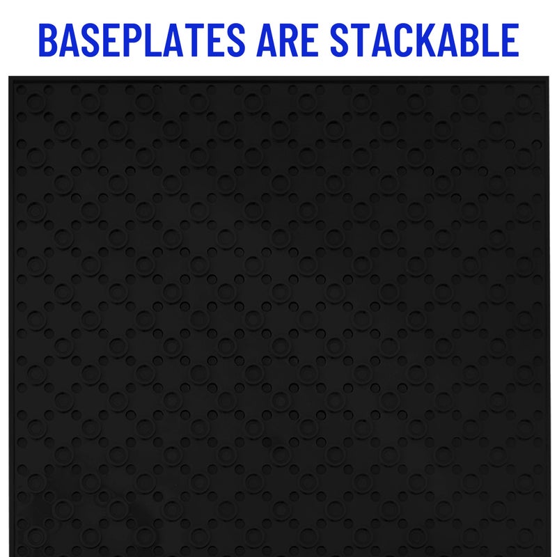 Strictly Briks 4 Pack Classic Baseplates 10x10 in  Stackable Building Plates with 32 x 32 Studs  Mats  Bases  Boards  Sheets 100% Compatible with All Major Brands  Black - Image 3