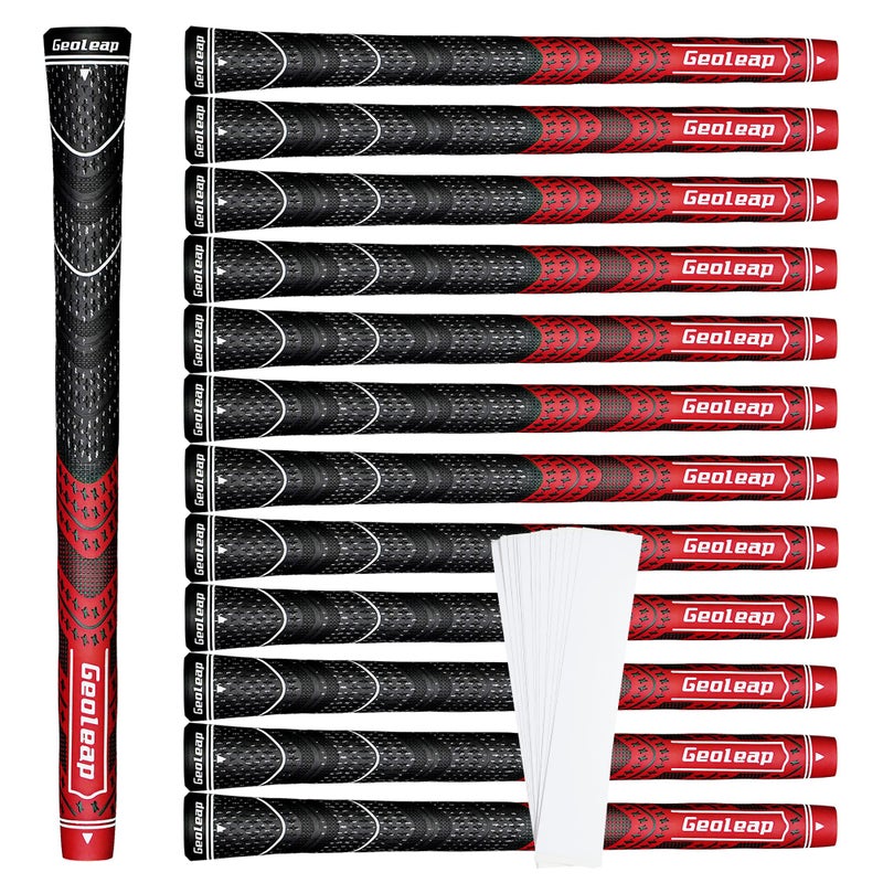 Geoleap Golf Grips Set of 13 Grips with Tapes and Grips with All Repair Kits for ChoiceHybrid Golf Club Grips All Weather Contral High Feedback Traction Golf Grips for Men and WomenRedGrips with Tapes Standard - Image 2