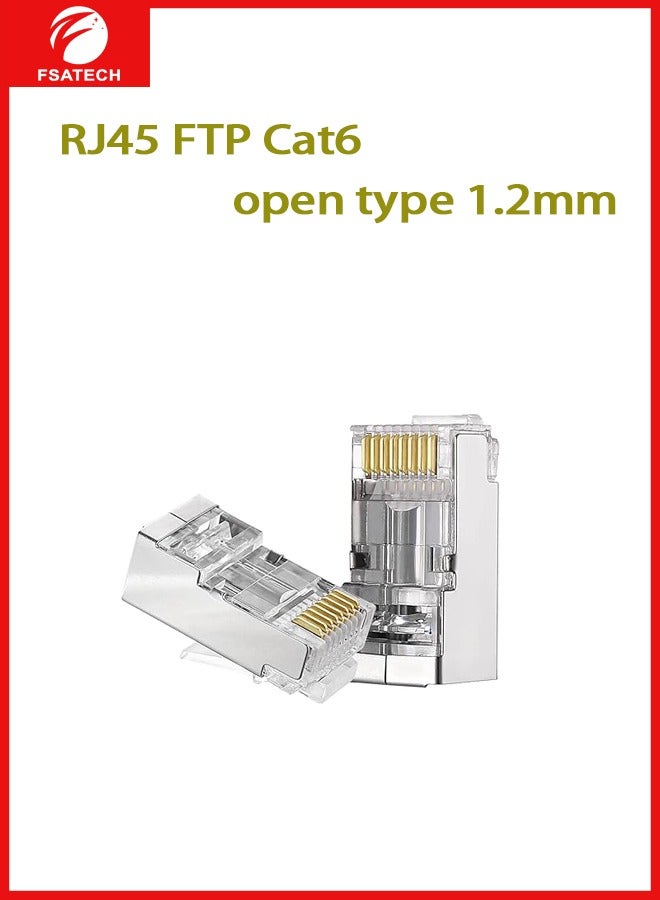 FSATECH 100 PCS in Can RJ45 FTP Cat6, Open type, 1.2mm 1U Connector 8P8C Ethernet Network  Cat5E Modular Network Cable Plug Connector - Image 4