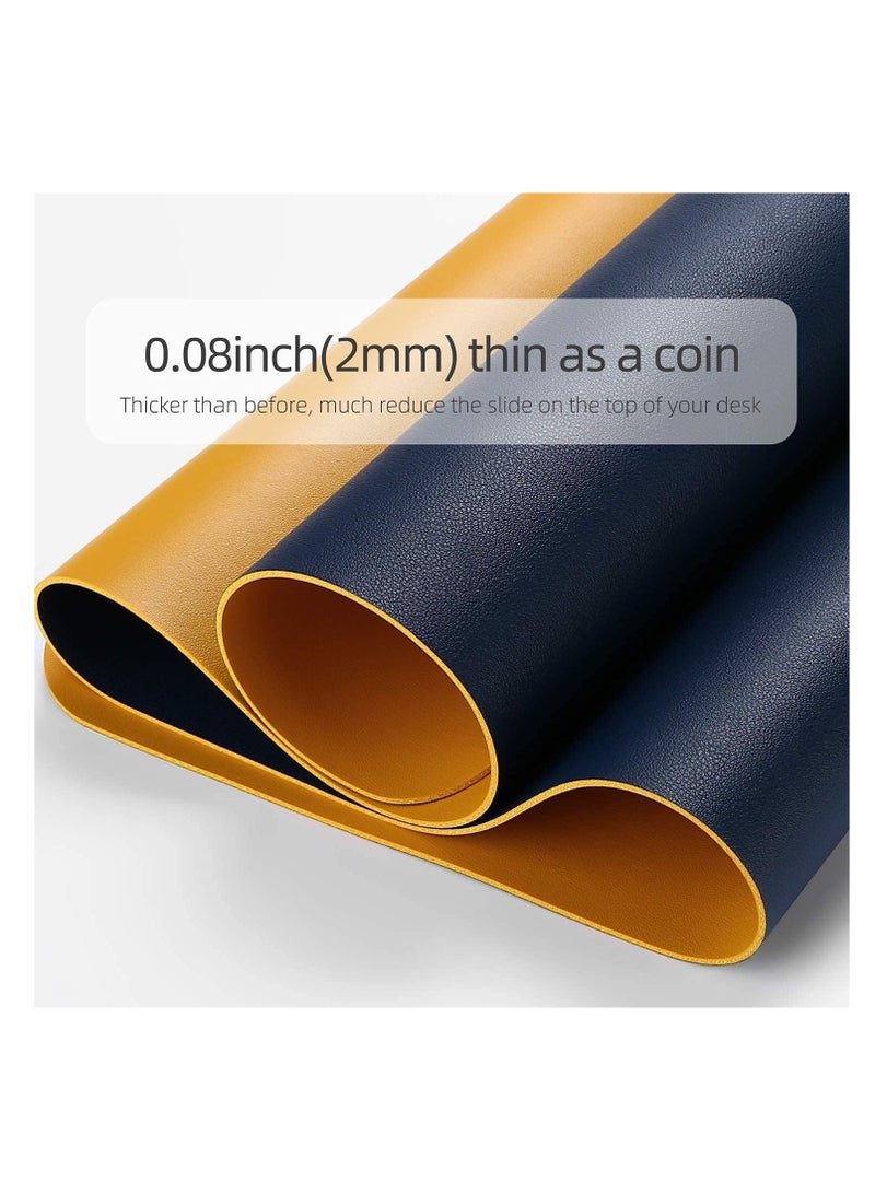 Cool Baby COOL BABY Multifunctional desk pad ultra-thin waterproof PU leather mouse pad office/home dual-use desk writing pad (90*45cm,Yellow + Blue) - Image 3