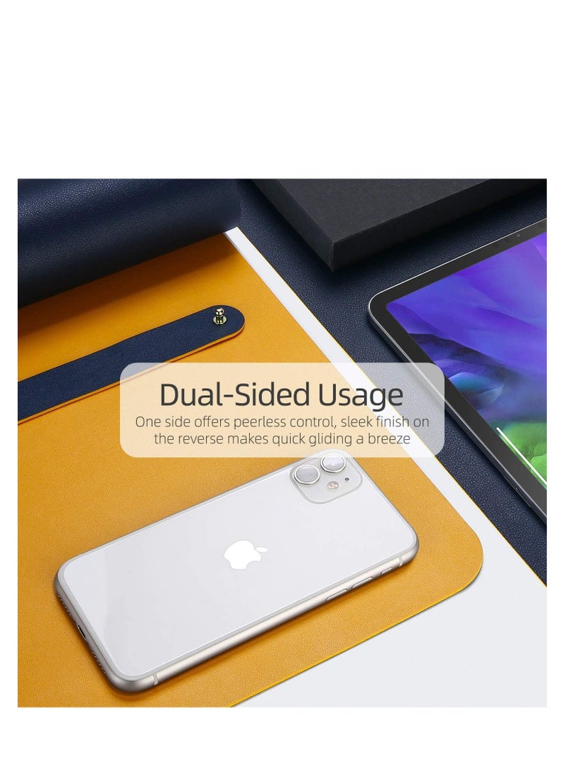 Cool Baby COOL BABY Multifunctional desk pad ultra-thin waterproof PU leather mouse pad office/home dual-use desk writing pad (90*45cm,Yellow + Blue) - Image 4