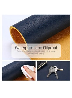 Cool Baby COOL BABY Multifunctional desk pad ultra-thin waterproof PU leather mouse pad office/home dual-use desk writing pad (90*45cm,Yellow + Blue)  - Image 5