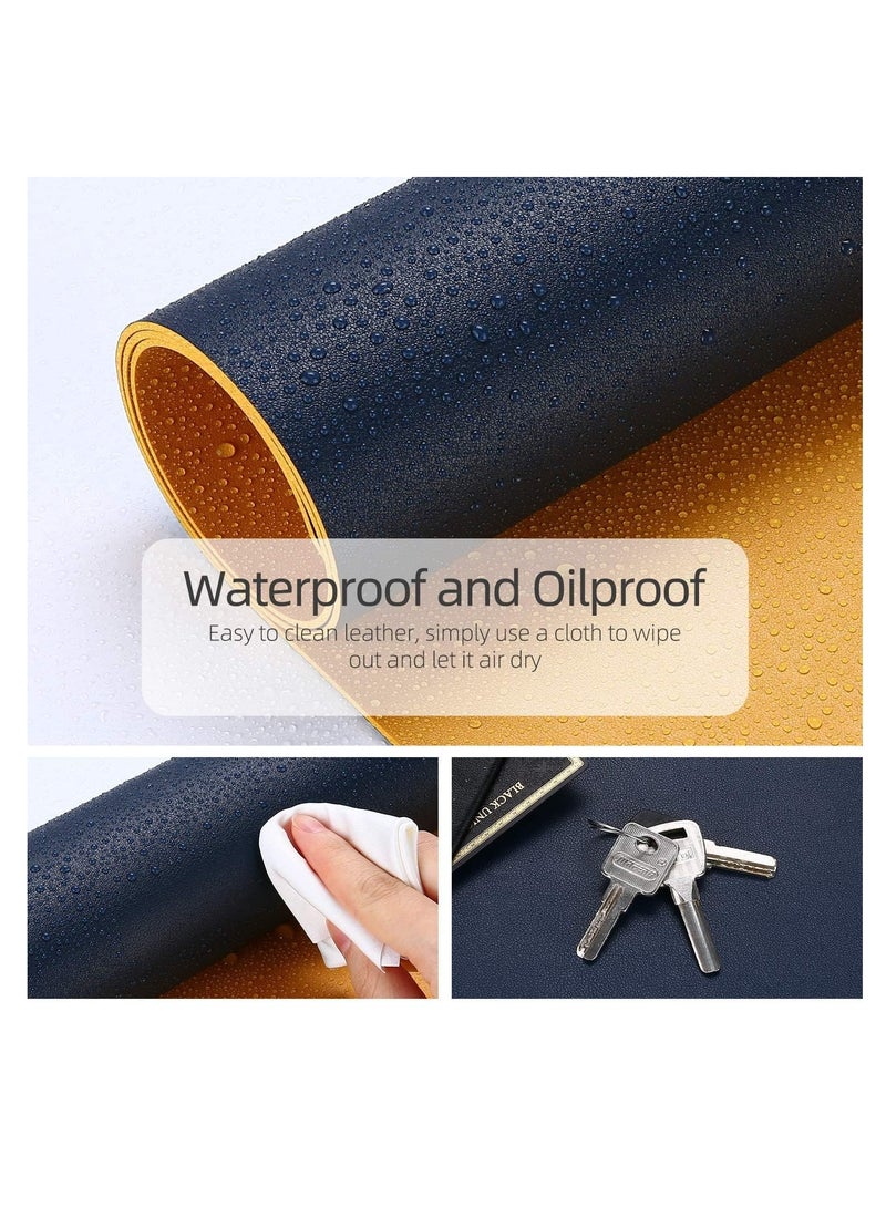 Cool Baby COOL BABY Multifunctional desk pad ultra-thin waterproof PU leather mouse pad office/home dual-use desk writing pad (90*45cm,Yellow + Blue) - Image 5