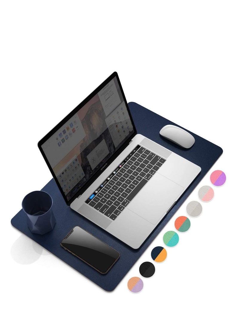 Cool Baby COOL BABY Multifunctional desk pad ultra-thin waterproof PU leather mouse pad office/home dual-use desk writing pad (90*45cm,Yellow + Blue) - Image 2