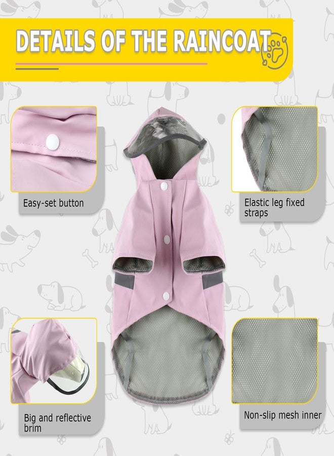 Hi Sprout Dog Raincoat, Dog Rain,Water and Snow Proof Jacket with Hood, Leash Hole and Reflective Strap, Lightweight Puppy Clothes, Stylish Streetwear Outfit for Small Medium Dogs (Pink, M) - Image 3