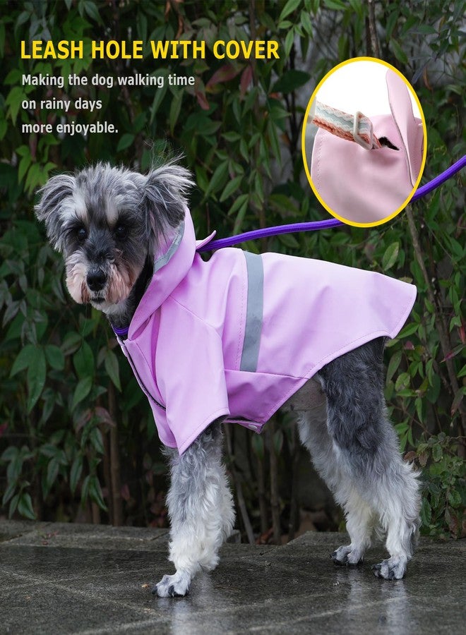 Hi Sprout Dog Raincoat, Dog Rain,Water and Snow Proof Jacket with Hood, Leash Hole and Reflective Strap, Lightweight Puppy Clothes, Stylish Streetwear Outfit for Small Medium Dogs (Pink, M) - Image 5