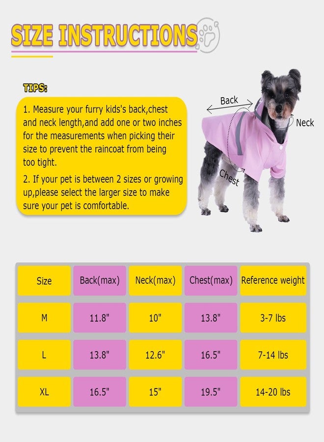 Hi Sprout Dog Raincoat, Dog Rain,Water and Snow Proof Jacket with Hood, Leash Hole and Reflective Strap, Lightweight Puppy Clothes, Stylish Streetwear Outfit for Small Medium Dogs (Pink, M) - Image 4