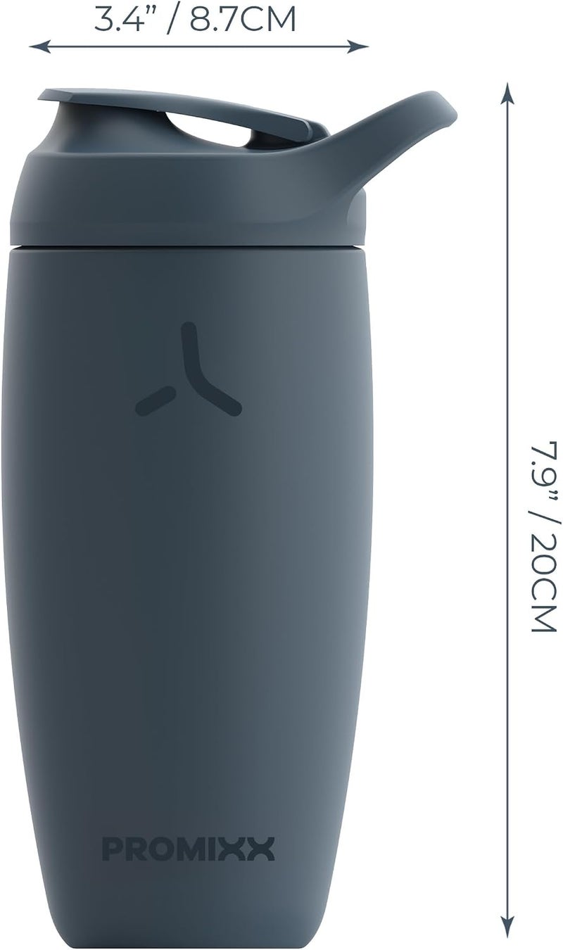 Promixx Pursuit Shaker Bottle Insulated Stainless Steel Water Bottle and Blender Cup, 18oz, Midnight Blue - Image 3