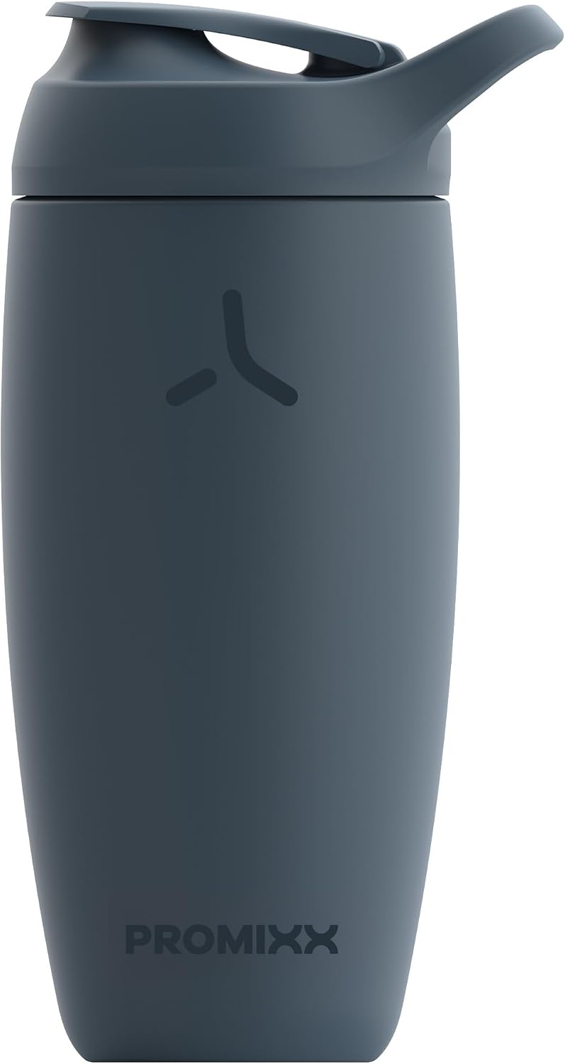Promixx Pursuit Shaker Bottle Insulated Stainless Steel Water Bottle and Blender Cup, 18oz, Midnight Blue - Image 1