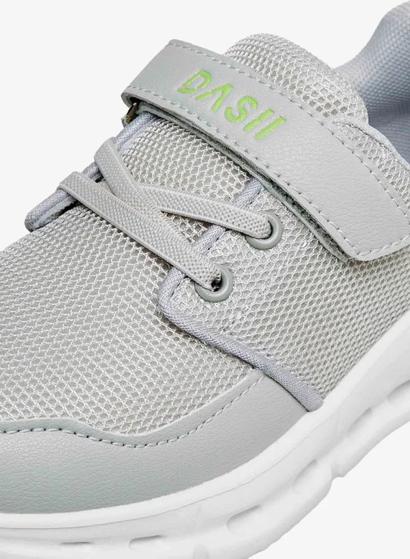 Dash Grey Boys Hook And Loop School Sports Shoes for Men | Best Price UAE