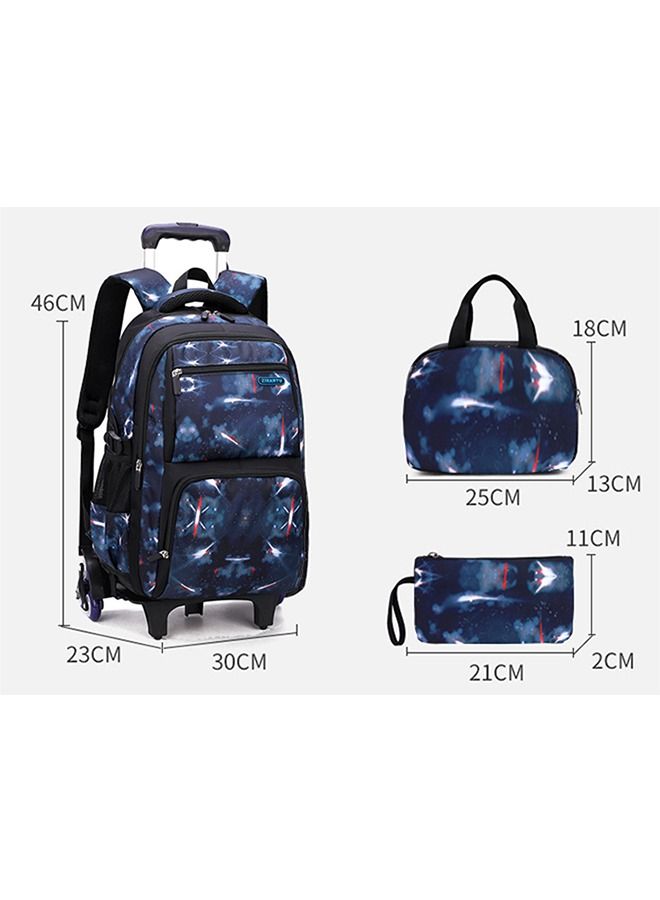 Boys Rolling Backpacks Kids' Luggage Wheeled Bags Kids Trolley School Bags Space Starry Sky Printed Durable Bookbag