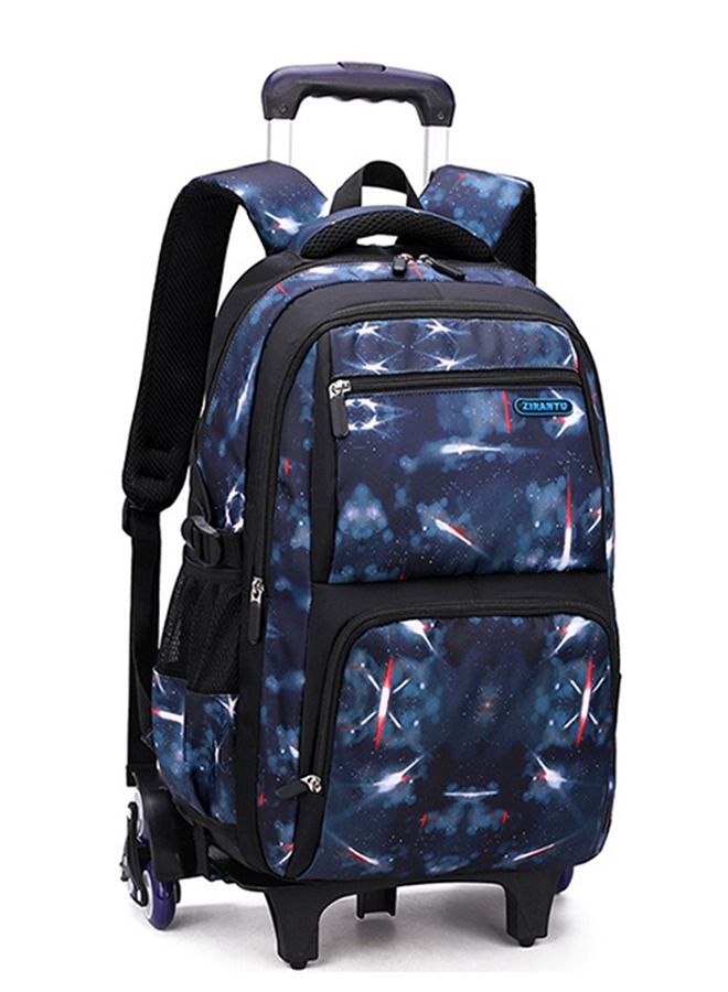 Boys Rolling Backpacks Kids' Luggage Wheeled Bags Kids Trolley School Bags Space Starry Sky Printed Durable Bookbag