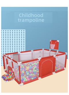 PENG GENERAL Large Baby Playpen with Safety Mesh, Indoor Ball Pit Area, Children Fence Play Area Red  - Image 4