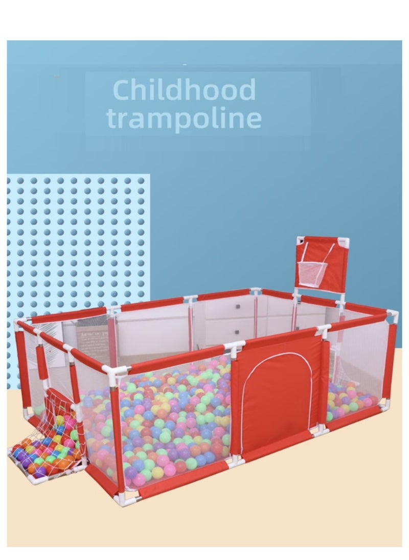 PENG GENERAL Large Baby Playpen with Safety Mesh, Indoor Ball Pit Area, Children Fence Play Area Red  - Image 4