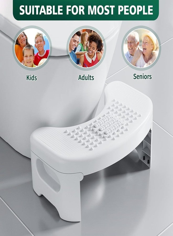 MECHDEL Toilet Squat Stool | Squat Potty | Foot Stool | Step Stool | Potty Stool for Adults | Western Toilet | Scientific Angle | Anti-Slip Stool (White, Foldable : Toilet Stool) - Image 2